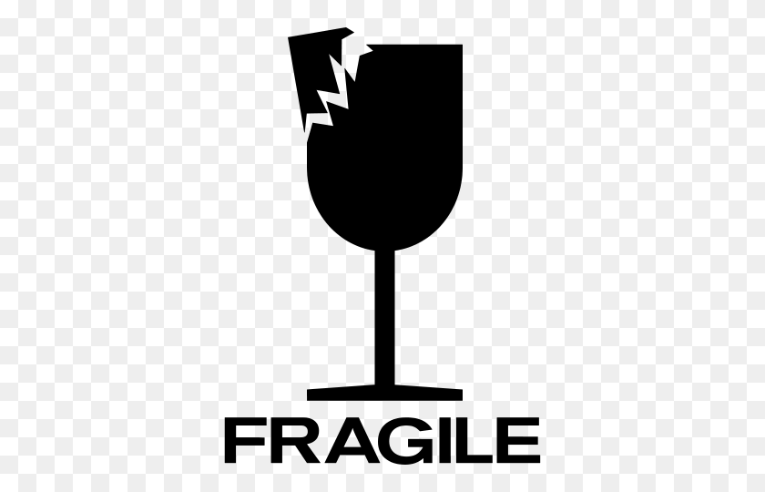 480x480 Broken Glass Fragile Sign Transparent Png - Fragile Clipart