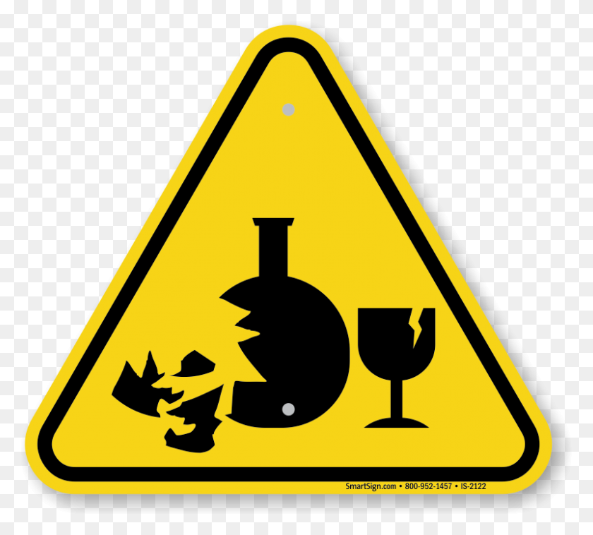 800x716 Broken Glass Hazard Symbol Iso Warning Sign, Sku Is - Caution Sign PNG