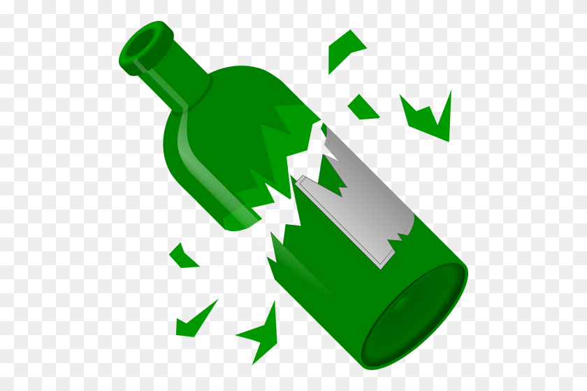 500x500 Разбитая Зеленая Бутылка Векторное Изображение - Разбитое Стекло Клипарт