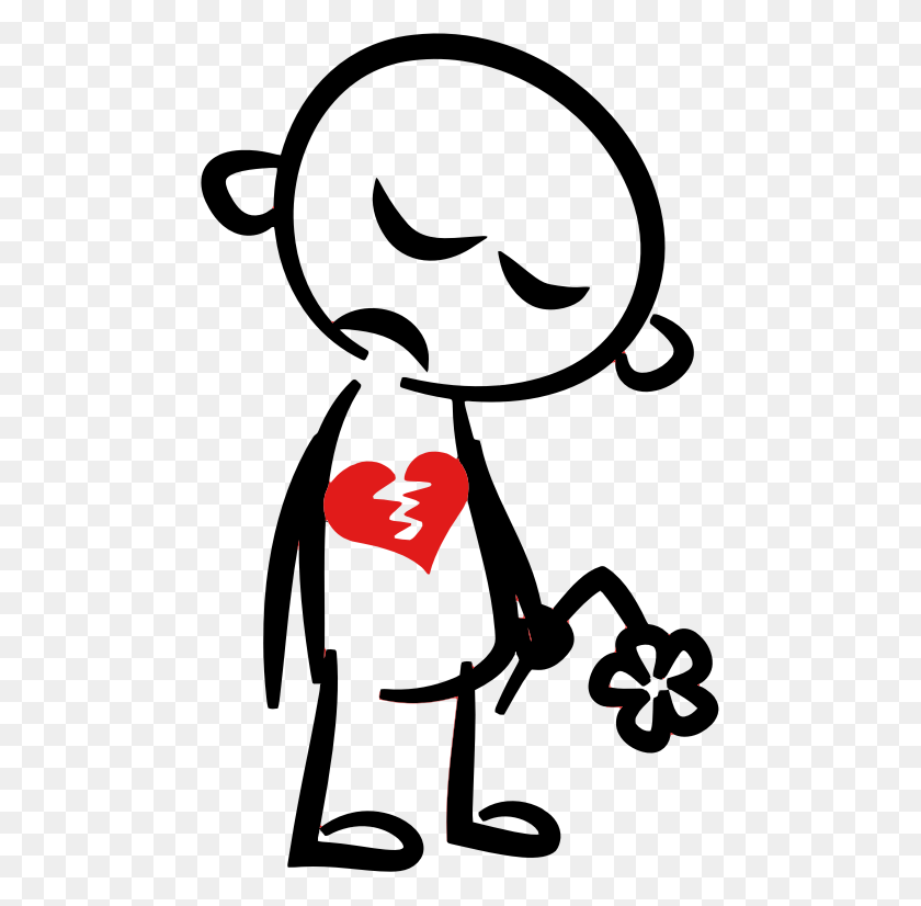 473x766 Broken Heart Clipart Stickman - Broken Heart Clipart