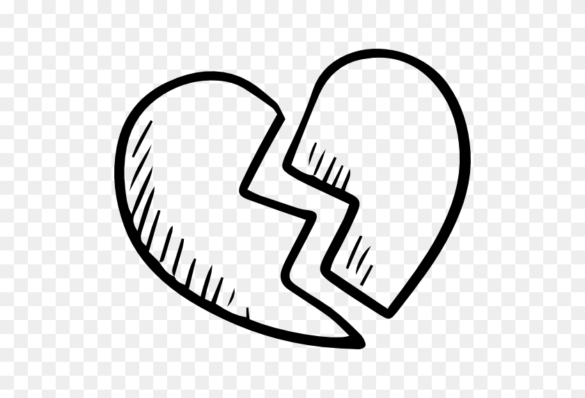 512x512 Разбитое Сердце, Форма Сердца, Силуэт Сердца, Значок Знаков - Разбитое Зеркало Клипарт