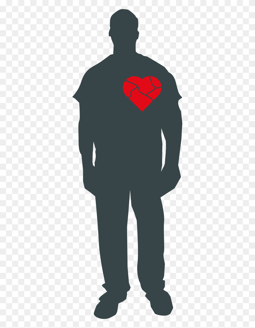 363x1022 Broken Heart Outline Clipart Free Clipart - Person Outline Clipart
