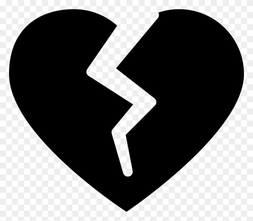 980x848 Broken Heart Silhouette Shape Png Icon Free Download - Heart Silhouette Clip Art