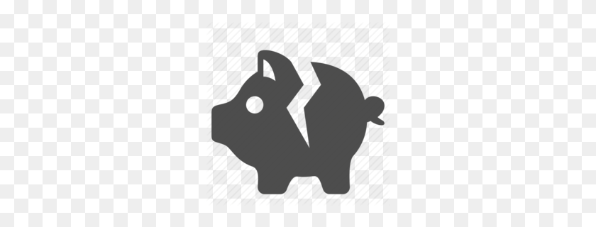 260x260 Broken Piggy Bank With No Money Clipart - Broken Computer Clipart