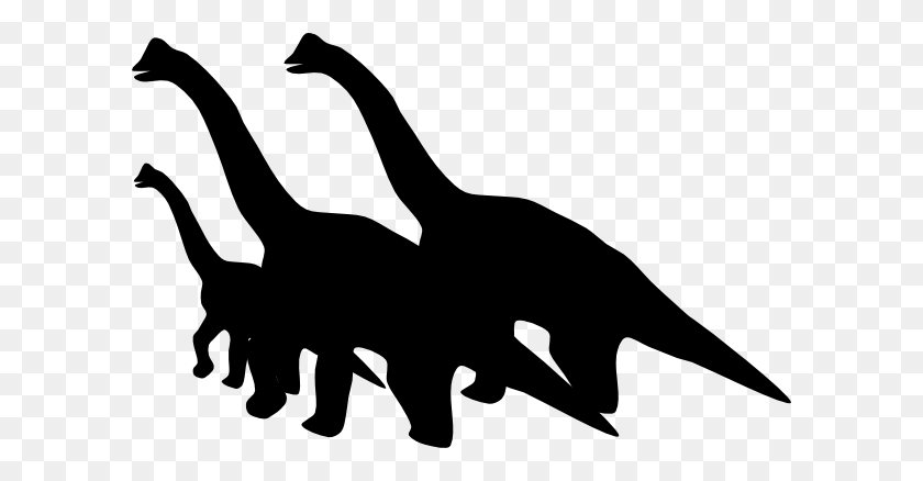 600x378 Семья Бронтозавров Картинки - Бронтозавр Клипарт Черный И Белый