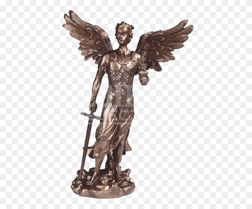636x636 Estatua De Bronce Del Arcángel Jehudiel - Estatua De Ángel Png