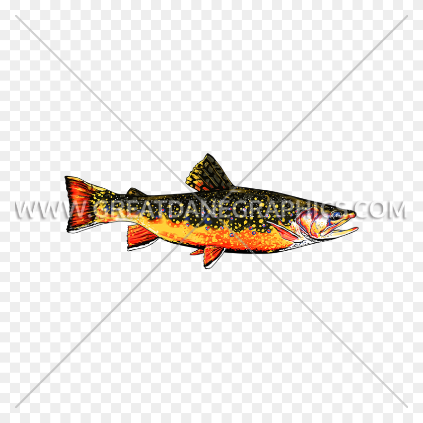 825x825 Brook Trout Production Ready Artwork For T Shirt Printing - Trout PNG
