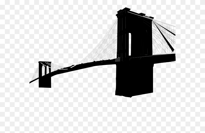 600x487 Brooklyn Bridge Only Clip Art - Suspension Bridge Clipart