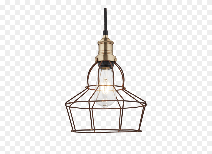 550x550 Brooklyn Rusty Cage Pendant - Steel Cage PNG