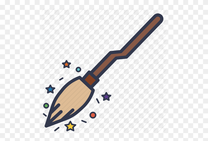 512x512 Broom, Broom Witch, Broomstick, Halloween, Horror, Magic, Witch Icon - Witch Broom PNG