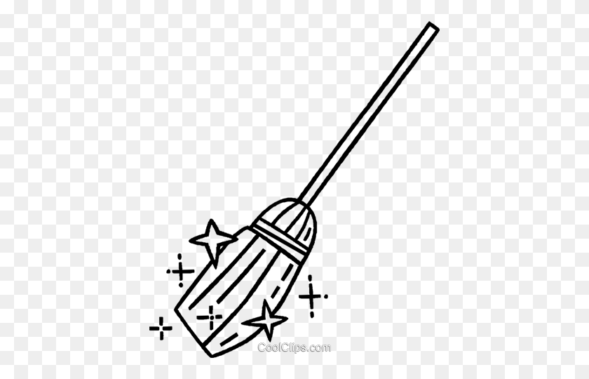 414x480 Broom Royalty Free Vector Clip Art Illustration - Broom Clipart Black And White
