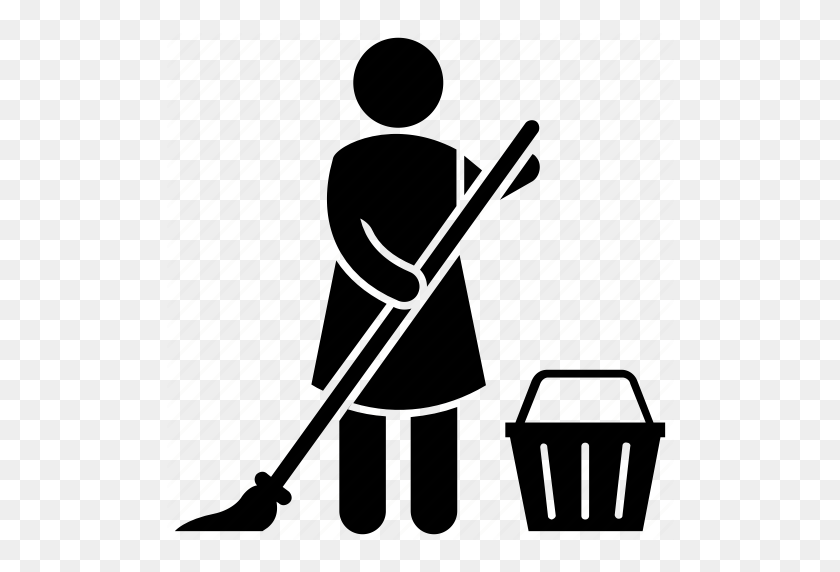 512x512 Brooming, Cleaner Cleaning, Cleaning Floor, Mopping, Sweeping Icon - Sweeping The Floor Clipart