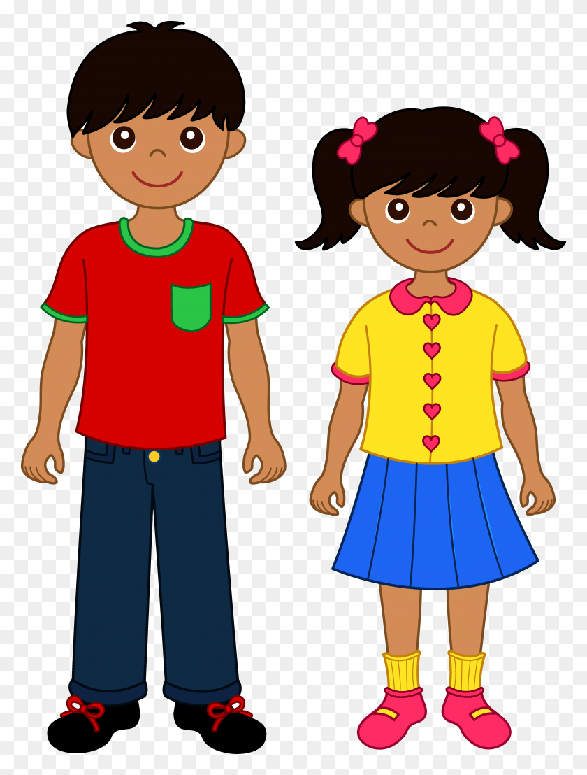 4965x6675 Brother And Sister - Skirt Clipart