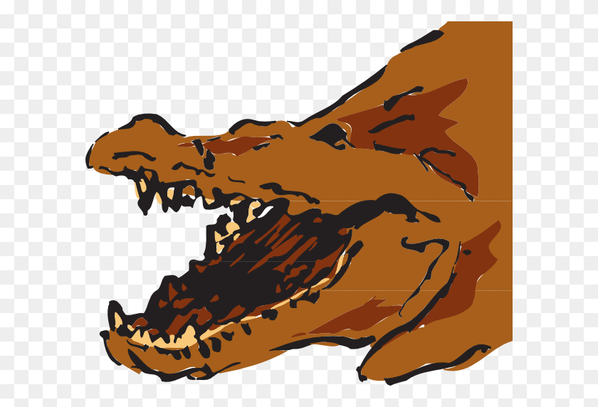 600x512 Brown Alligator With Mouth Open Png, Clip Art For Web - Alligator Clipart