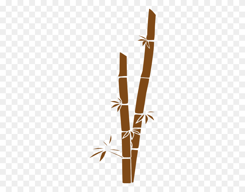 228x599 Brown Bamboo Clip Art - Bamboo Clipart