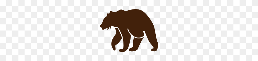 190x140 Brown Bear Silhouette - Bear Silhouette PNG