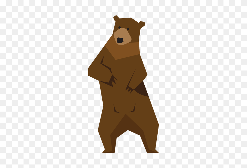 512x512 Brown Bear Standing Illustration - Grizzly Bear PNG