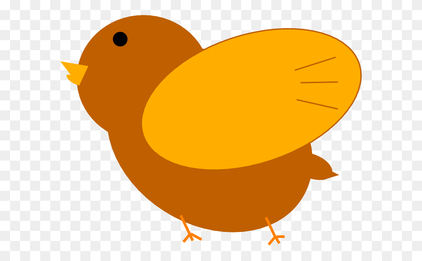 600x460 Brown Bird Orange Legs Clip Arts Download - Yellow Bird Clipart