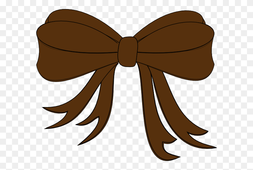 600x504 Brown Bow Ribbon Png, Clip Art For Web - Ribbon Banner Clipart