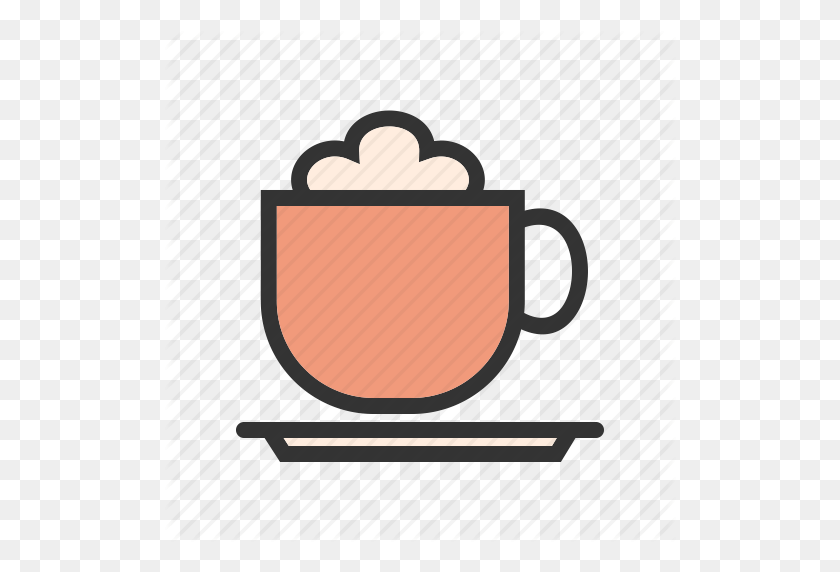512x512 Brown, Cafe, Cappucino, Coffee, Cup, Espresso, Latte Icon - Latte Cup Clipart