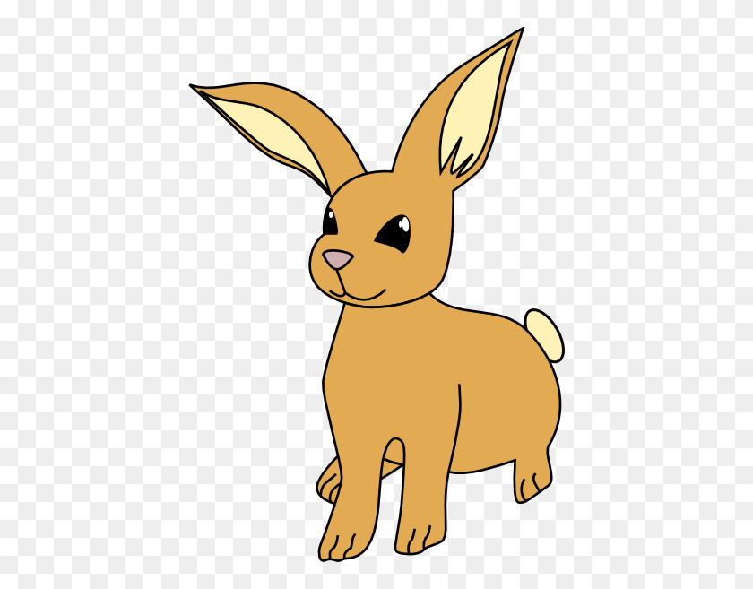 420x597 Brown Cartoon Bunny Clip Art - Rabbit PNG