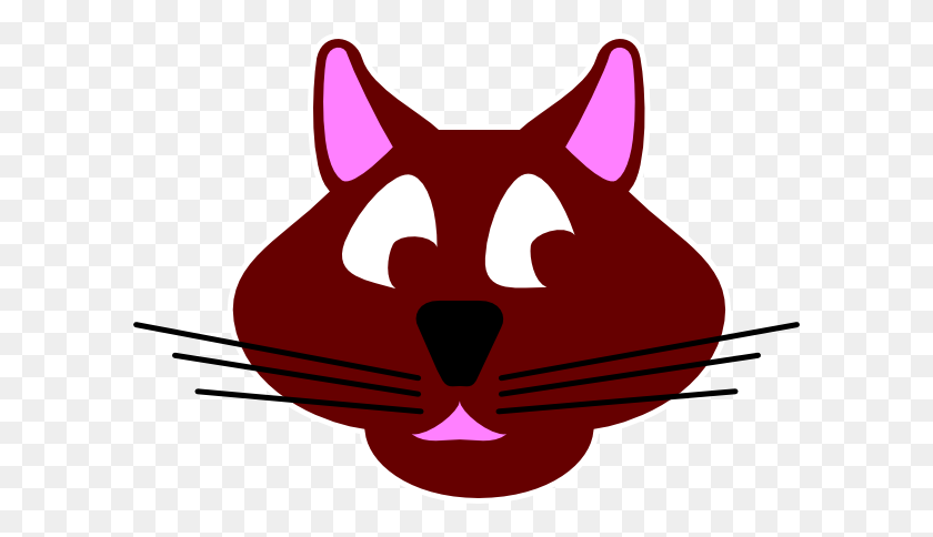 600x424 Brown Cartoon Cat Face Png, Clip Art For Web - Cat Face Clipart