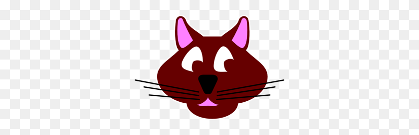 300x212 Brown Cartoon Cat Face Png, Clip Art For Web - Cat Face PNG