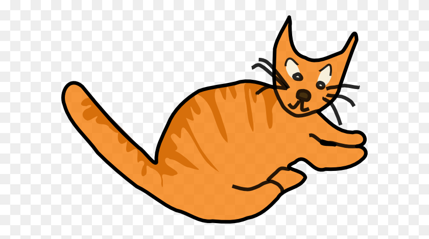 600x407 Brown Cat Clip Art Free Vector - Orange Cat Clipart