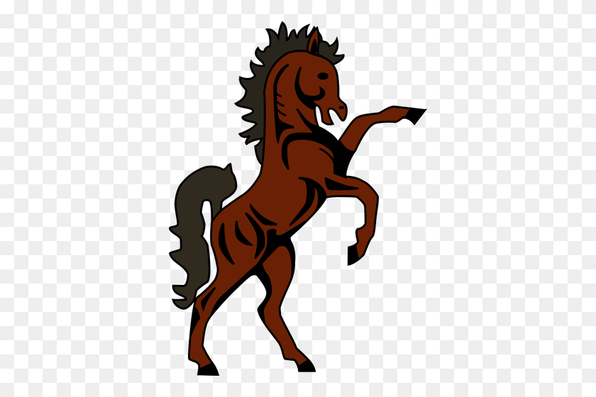 364x500 Brown Climbing Horse - Mustang Horse Clipart