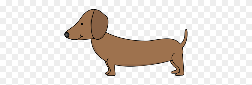 411x223 Brown Clipart Dachshund - Weenie Dog Clipart