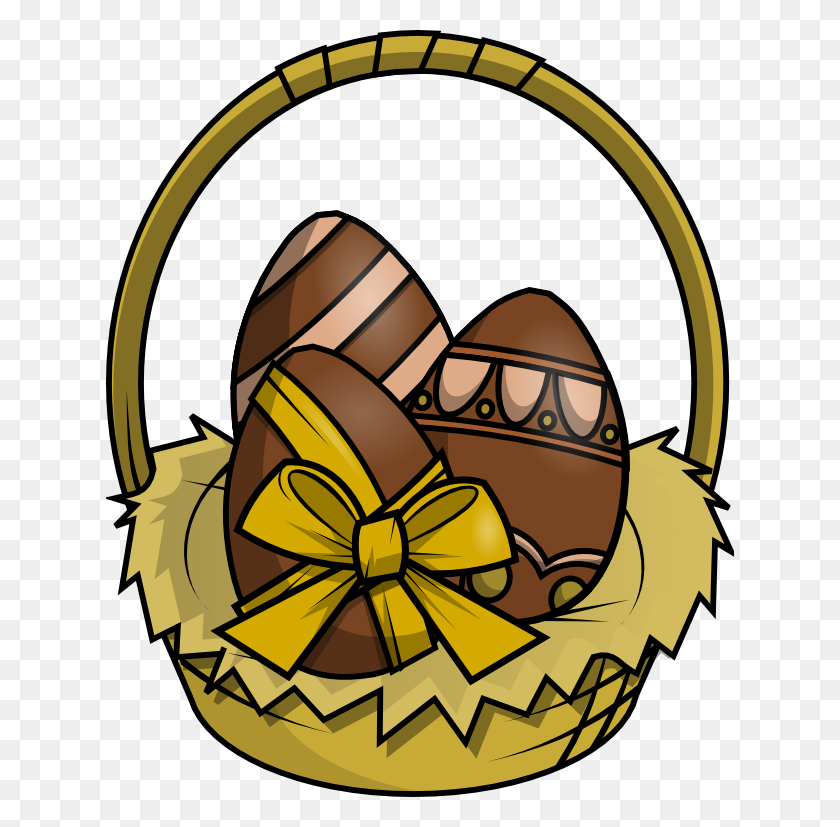 628x767 Brown Clipart Easter Basket - Easter Basket Clipart