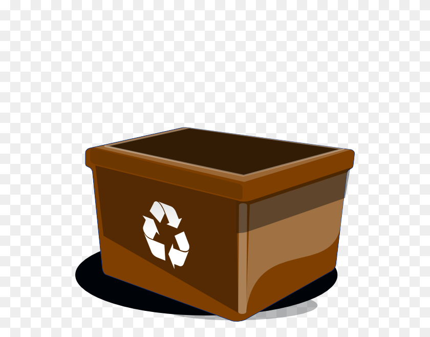 546x598 Brown Clipart Recycle Bin - Cardboard Box Clipart