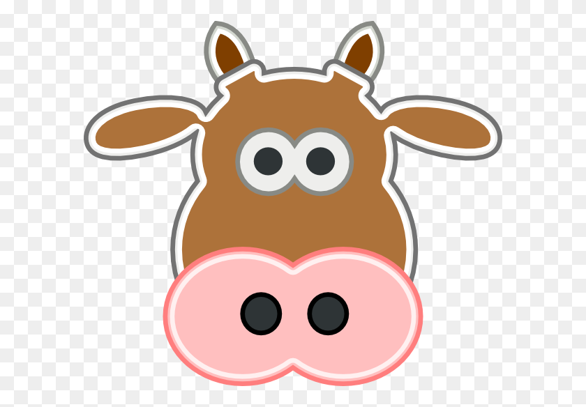 600x524 Brown Cow Head Clipart - Cow Head PNG