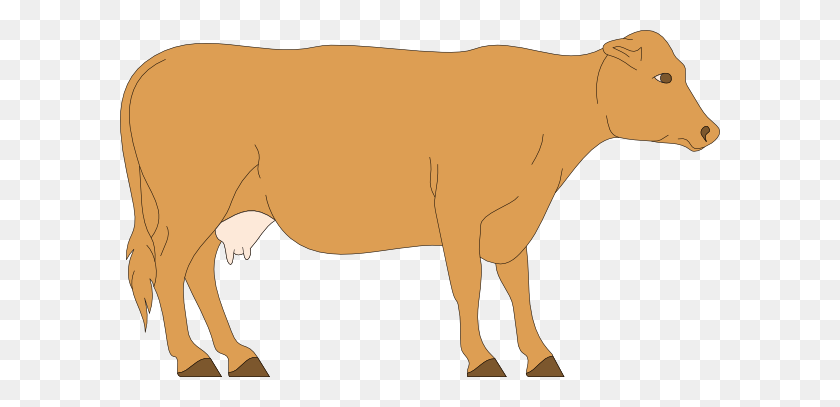 600x347 Brown Cow Side View Clip Art - Cow Clipart