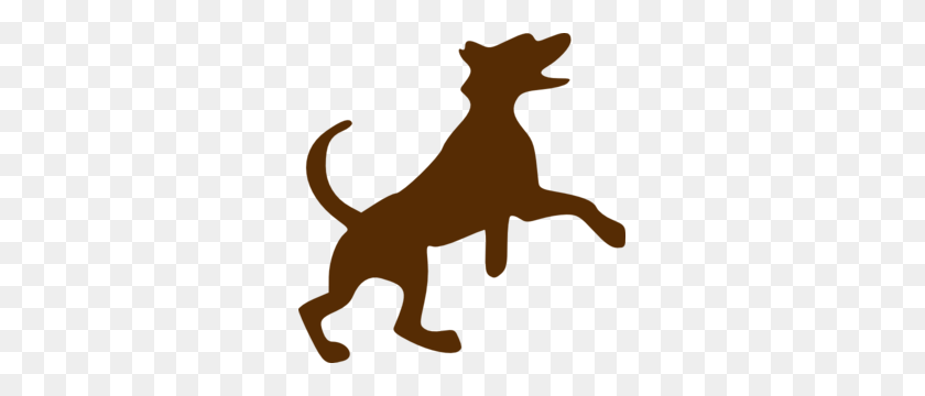 297x300 Brown Dog Jumping Clip Art - Dog Walking Clipart
