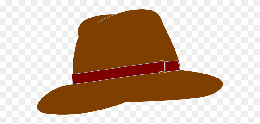 600x343 Brown Fedora Hat Clip Art - Fedora Clipart