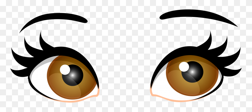 7000x2837 Brown Female Eyes Png Clip Art - Quality Clipart