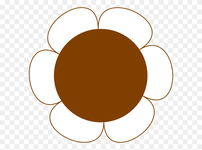 600x564 Brown Flower Big Clipart Png For Web - Big And Small Clipart
