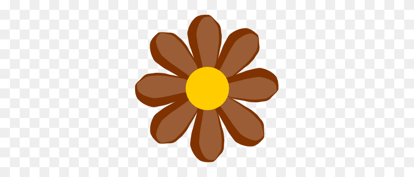 291x300 Brown Flower Clip Art Free Vector - Free Clipart Images Of Flowers