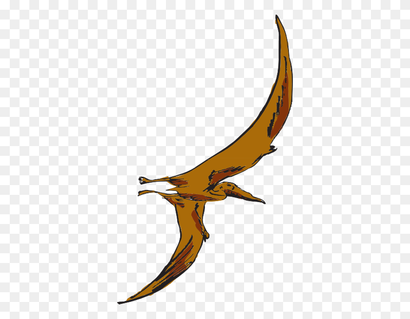360x595 Brown Flying Pterodactyl Clip Art - Pterodactyl Clipart