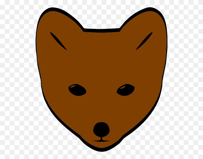 546x598 Brown Fox Face Clip Art - Fox Head Clipart