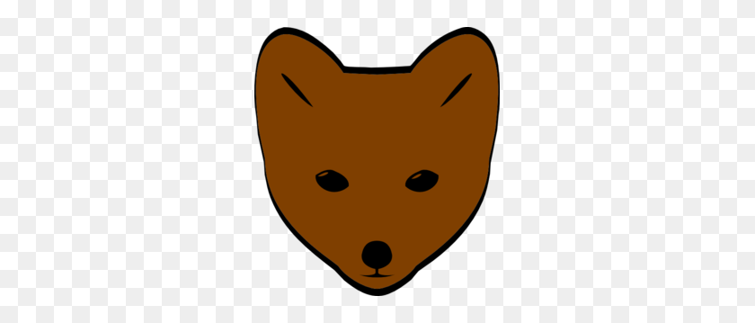 273x299 Brown Fox Face Clip Art - Fox Head Clipart