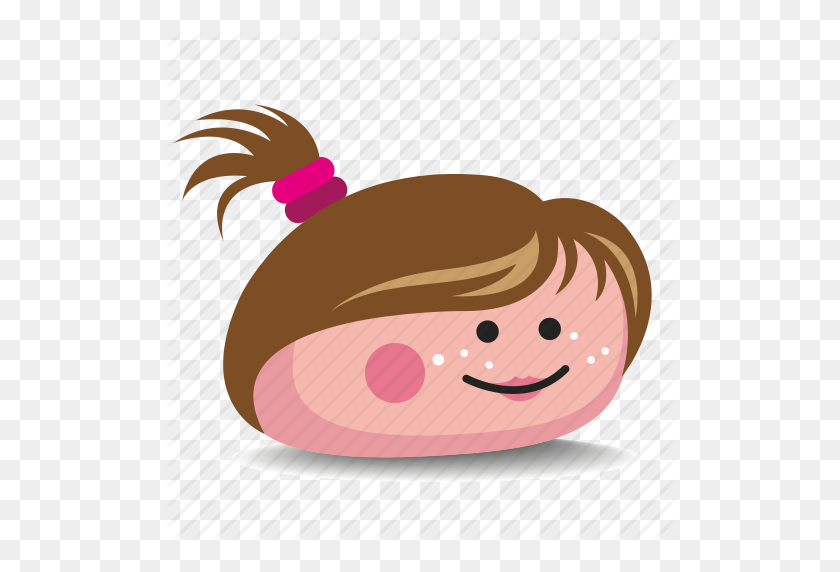 512x512 Brown Hair, Girl, Pet Rock, Pony Tail, Rock Icon - Girl With Brown Hair Clipart