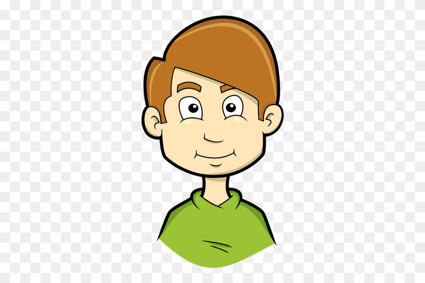 282x500 Brown Haired Boy Avatar Vector Clip Art - Personification Clipart