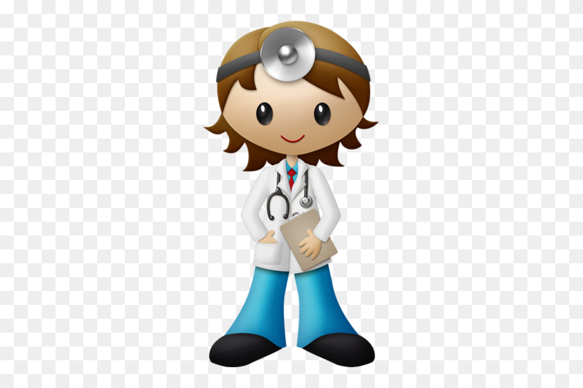 253x500 Brown Haired Female Doctor Doctor Doctor Clip Art - Well Clipart