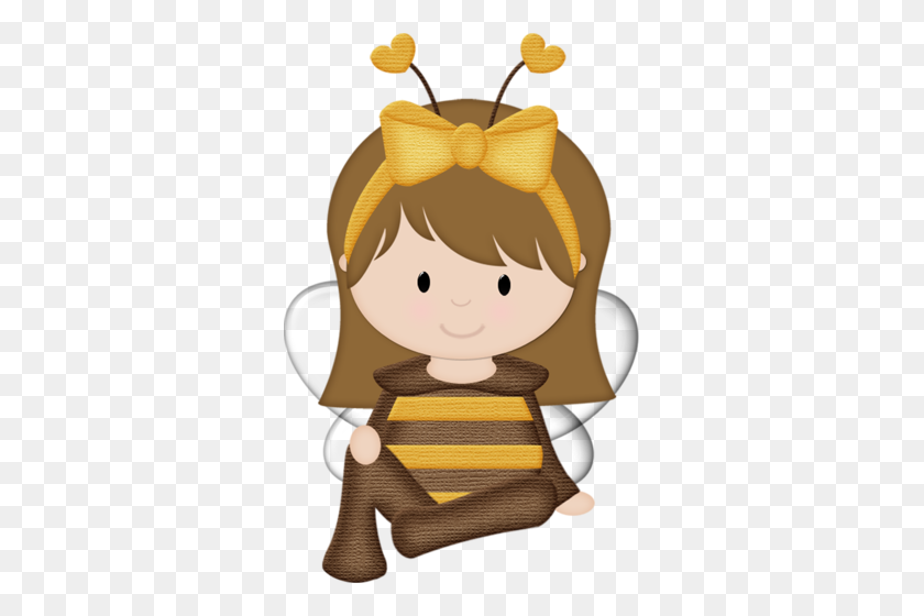 323x500 Brown Haired Girl Bee Ilustras Personagens Bees - Girl With Brown Hair Clipart