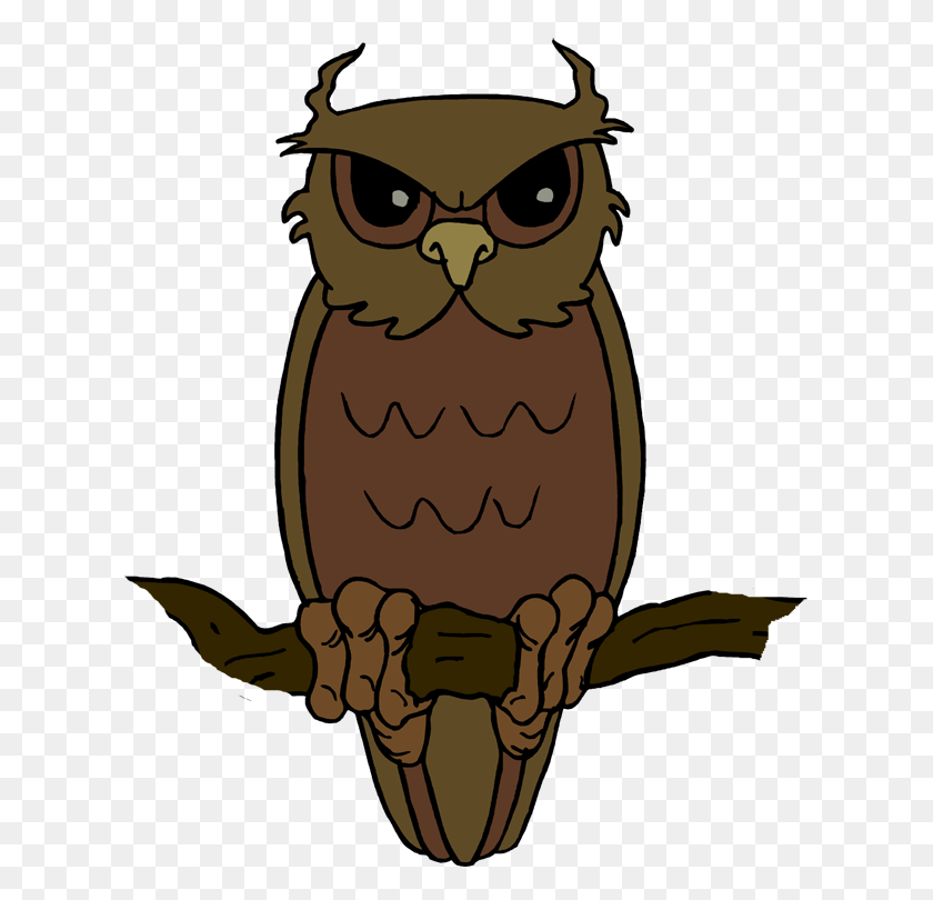 624x750 Brown Hawk Owl Clipart Cartoon Halloween - Realistic Fiction Clipart