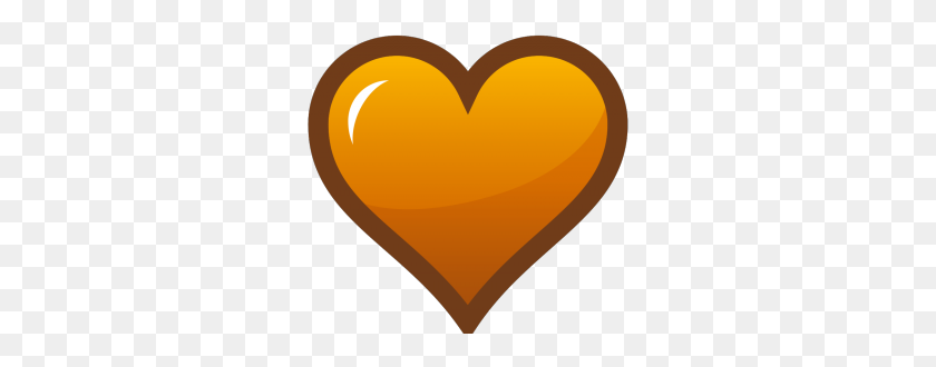 288x270 Brown Heart Clipart - Yellow Heart Clipart