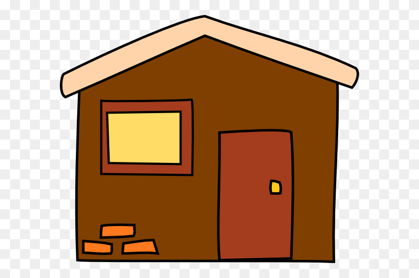 600x498 Brown House Clip Art - House On Fire Clipart