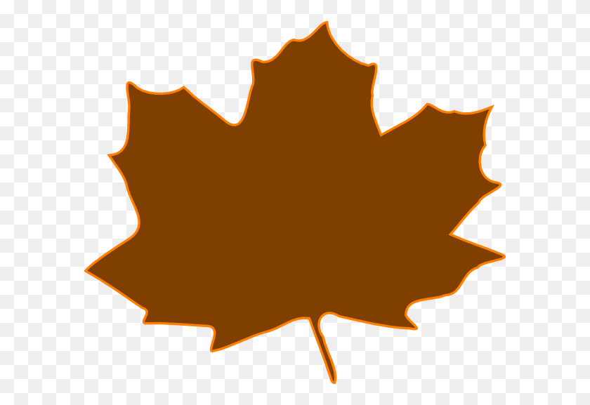600x517 Brown Leaf, Orange Border Clip Art - Thanksgiving Border PNG